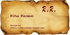 Riha Razmus névjegykártya